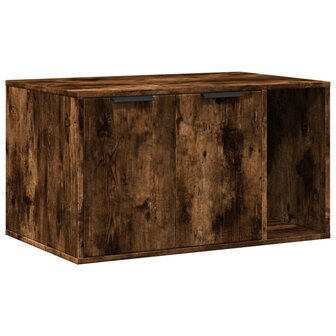 Kattenbakkast 80x50x45 cm bewerkt hout gerookt eikenkleurig 2