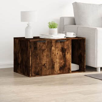 Kattenbakkast 80x50x45 cm bewerkt hout gerookt eikenkleurig 3