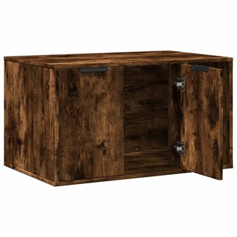 Kattenbakkast 80x50x45 cm bewerkt hout gerookt eikenkleurig 4