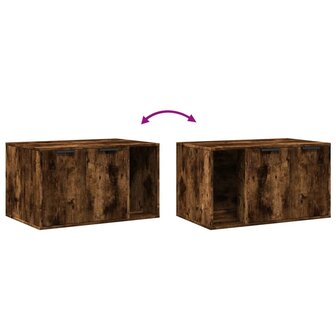 Kattenbakkast 80x50x45 cm bewerkt hout gerookt eikenkleurig 8