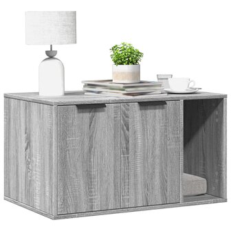 Kattenbakkast 80x50x45 cm bewerkt hout grijs sonoma eikenkleur 1