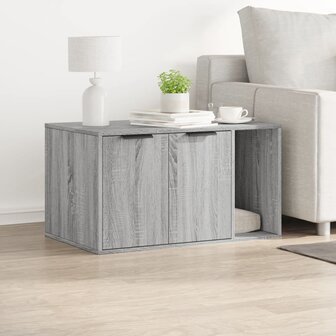 Kattenbakkast 80x50x45 cm bewerkt hout grijs sonoma eikenkleur 3