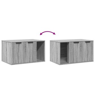 Kattenbakkast 80x50x45 cm bewerkt hout grijs sonoma eikenkleur 8