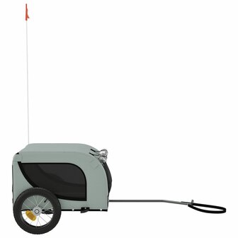 Hondenfietstrailer oxford stof en ijzer grijs en zwart 5