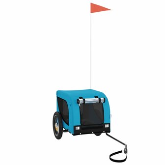 Hondenfietstrailer oxford stof en ijzer blauw en zwart 2