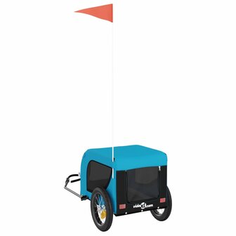 Hondenfietstrailer oxford stof en ijzer blauw en zwart 7