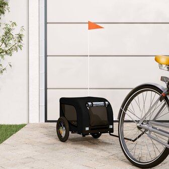 Hondenfietstrailer oxford stof en ijzer zwart 1