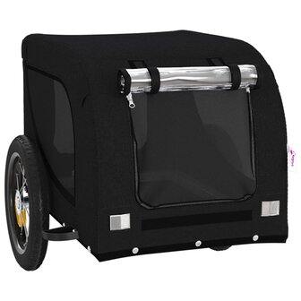 Hondenfietstrailer oxford stof en ijzer zwart 4