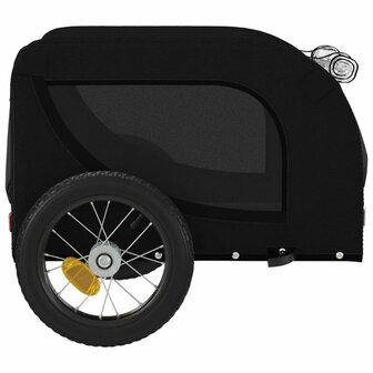 Hondenfietstrailer oxford stof en ijzer zwart 6