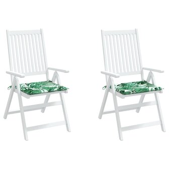 Stoelkussens 2 st bladpatroon 40x40x3 cm stof 4