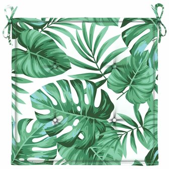 Stoelkussens 2 st bladpatroon 40x40x3 cm stof 6