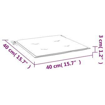 Stoelkussens 2 st bladpatroon 40x40x3 cm stof 9
