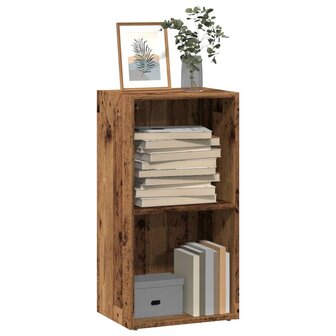 Boekenkast 40x30x77 cm bewerkt hout oud houtkleurig 1