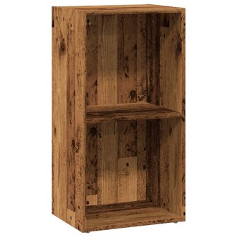 Boekenkast 40x30x77 cm bewerkt hout oud houtkleurig 2
