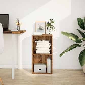 Boekenkast 40x30x77 cm bewerkt hout oud houtkleurig 3