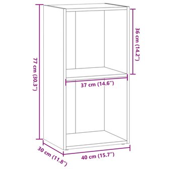 Boekenkast 40x30x77 cm bewerkt hout oud houtkleurig 9