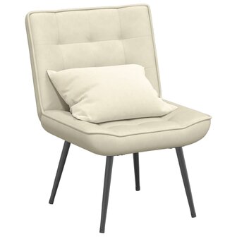 Relaxstoel 64x74x84 cm fluweel cr&egrave;mekleurig 1