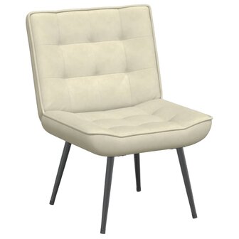 Relaxstoel 64x74x84 cm fluweel cr&egrave;mekleurig 2