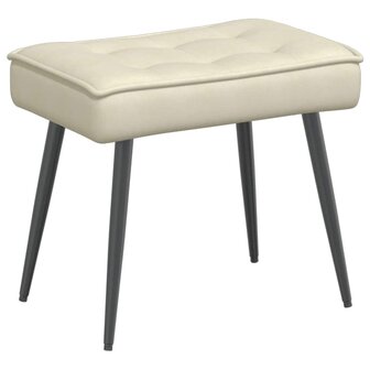 Relaxstoel met voetenbank fluweel cr&egrave;mekleurig 6