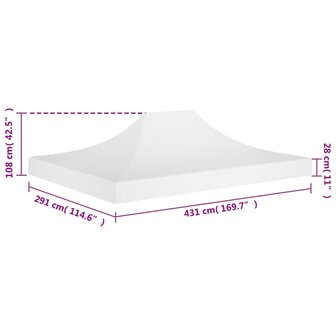 Partytentdak 270 g/m&sup2; 4,5x3 m wit 6