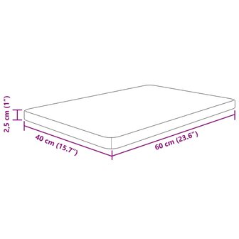 Wastafelblad 60x40x2,5cm behandeld massief hout lichtbruin 4