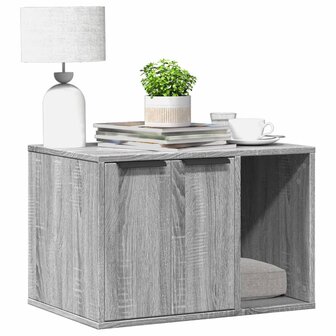 Kattenbakkast 60x40x40 cm bewerkt hout grijs sonoma eikenkleur 1