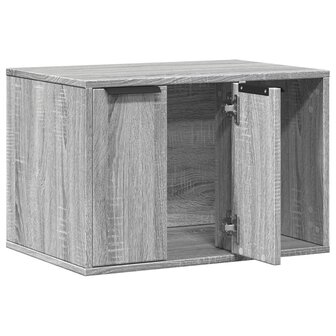 Kattenbakkast 60x40x40 cm bewerkt hout grijs sonoma eikenkleur 4