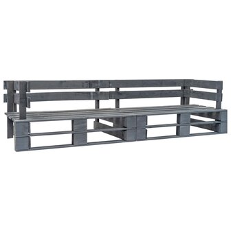 2-delige Tuinbankenset pallet met zandkleur kussens grenenhout 3