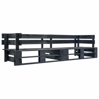 2-delige Tuinbankenset pallet met zandkleur kussens grenenhout 3