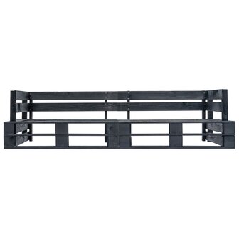 2-delige Tuinbankenset pallet met zandkleur kussens grenenhout 4