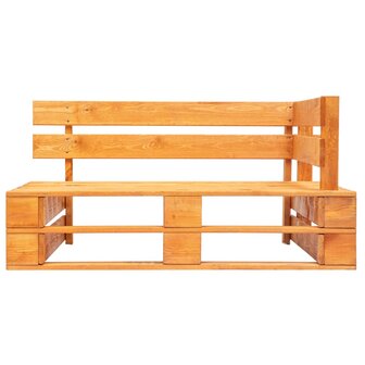 Tuinbank met zandkleurige kussens pallet grenenhout 4