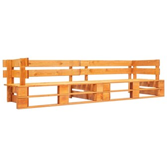 2-delige Bankenset pallet met zandkleurige kussens grenenhout 3