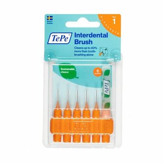 Interdentale borstels Tepe   Oranje 0,45 mm 6 Stuks 1