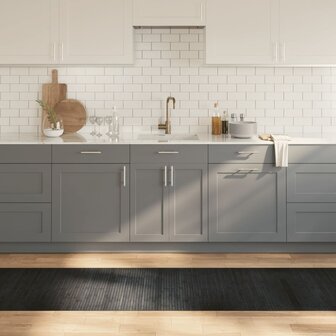 Vloerkleed rechthoekig 70x300 cm bamboe grijs 1