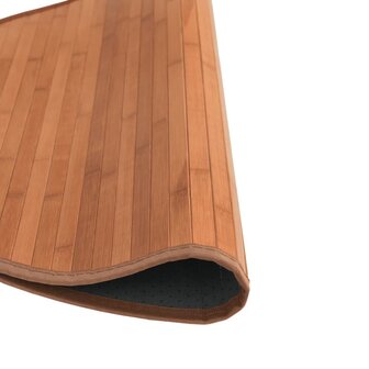 Vloerkleed rond 60 cm bamboe bruin 4