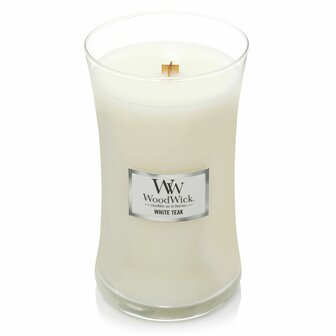 Geurkaars Woodwick Core Large White Teak 609 g 1