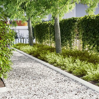 Gazonranden 10 st 100x0,5x15 cm staal wit 1