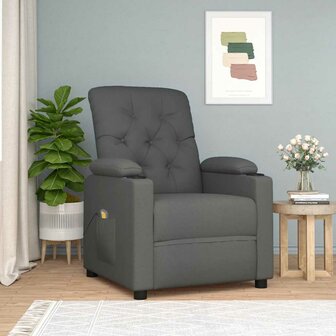 Massagestoel stof donkergrijs 1