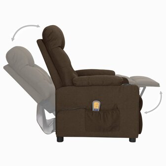 Sta-op-massagestoel stof donkerbruin 5