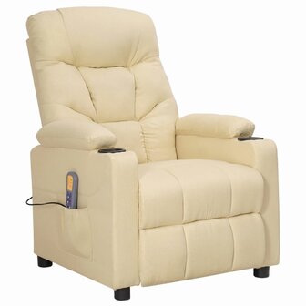 Sta-op-massagestoel stof cr&egrave;mekleurig 2