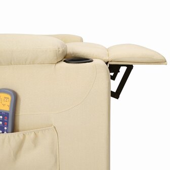 Sta-op-massagestoel stof cr&egrave;mekleurig 6