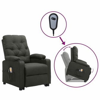 Sta-op-massagestoel stof donkergrijs 1