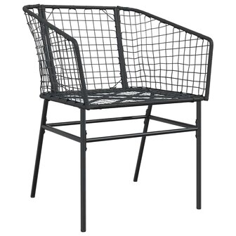 3-delige Tuinset poly rattan glas zwart 4