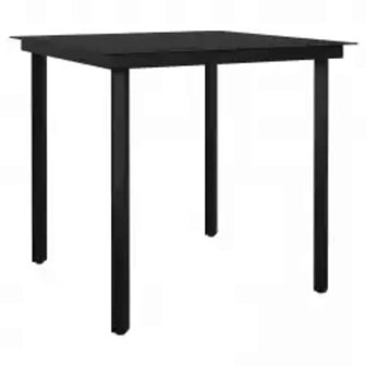 3-delige Tuinset poly rattan glas zwart 5