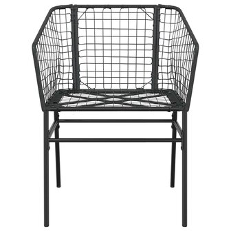 3-delige Tuinset poly rattan glas zwart 6