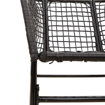 3-delige Tuinset poly rattan glas zwart 8