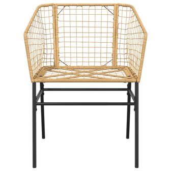 3-delige Tuinset poly rattan glas bruin 6