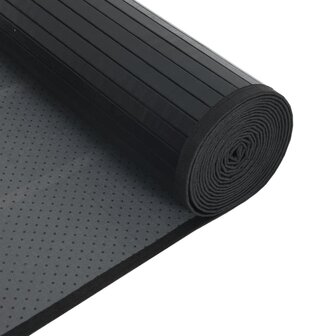 Vloerkleed vierkant 100x100 cm bamboe zwart 5