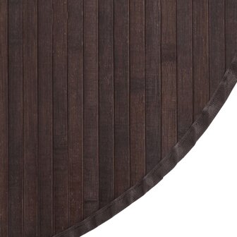 Vloerkleed rond 60 cm bamboe donkerbruin 6