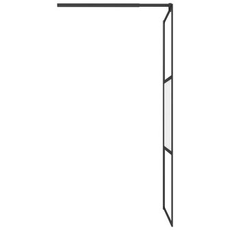 Inloopdouchewand 90x195 cm halfmat ESG-glas zwart 5
